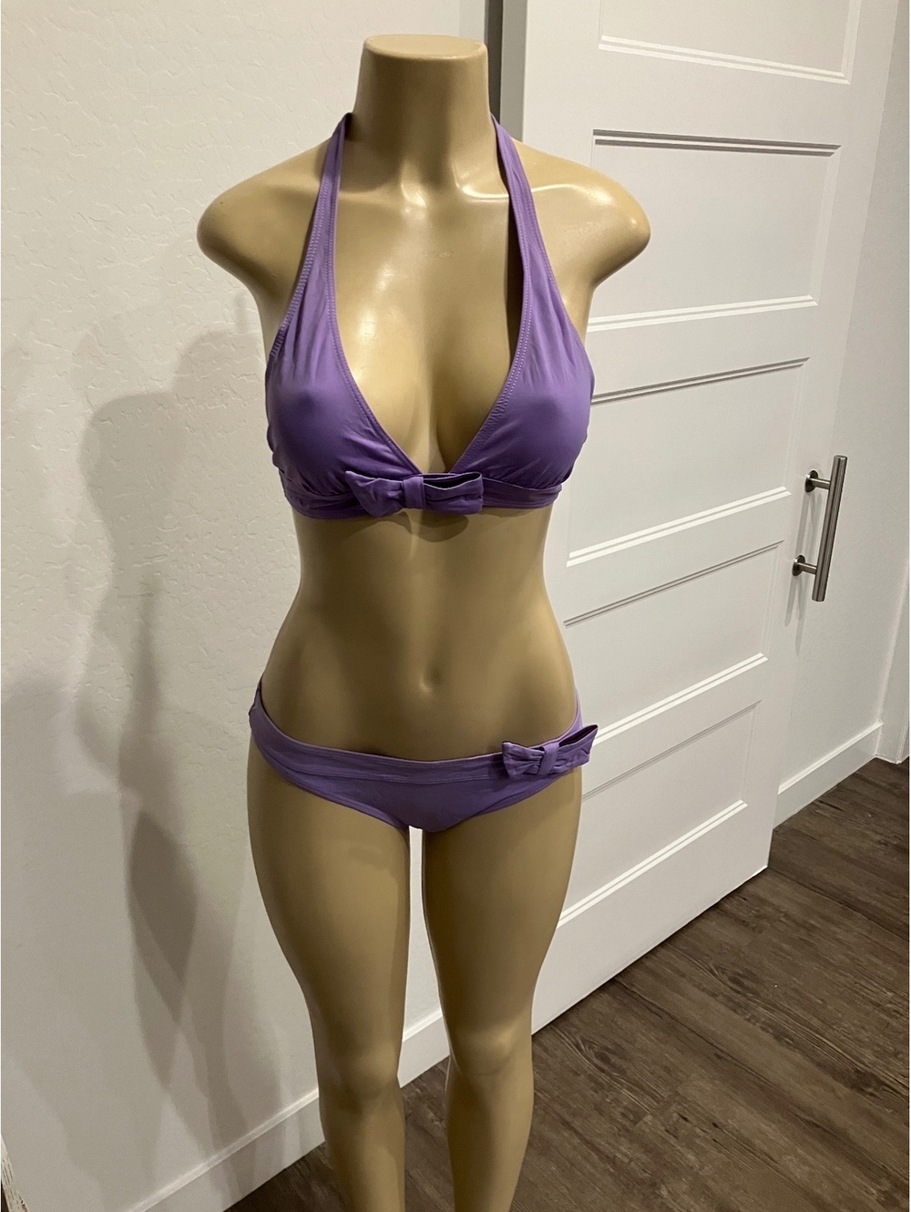 NWOT EtamTwo-Piece Lilac Bikini Set with Bow Accents